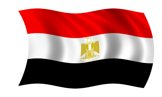 waving egyptian flag in wind