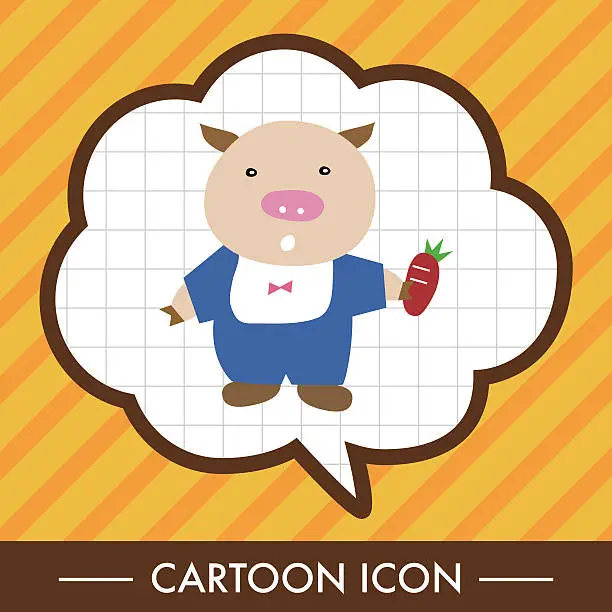 Vector illustration of Three Little Pigs theme elements
