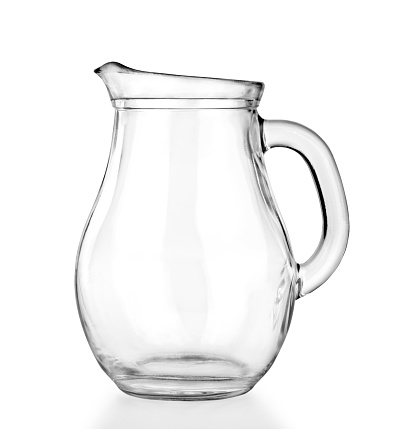 Empty glass jar on a white background.