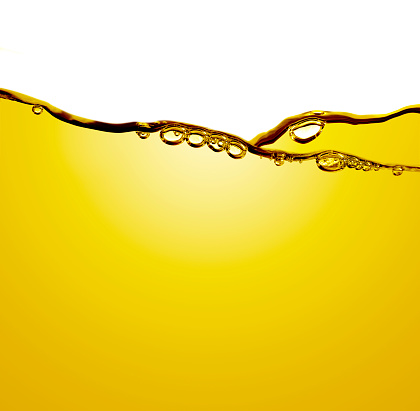 Oil with air bubbles at the white background