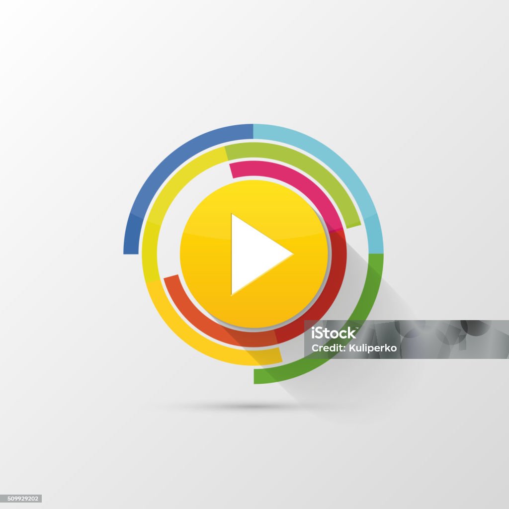 Colorful Play Button Modern Design Vector Stock Illustration - Download ...