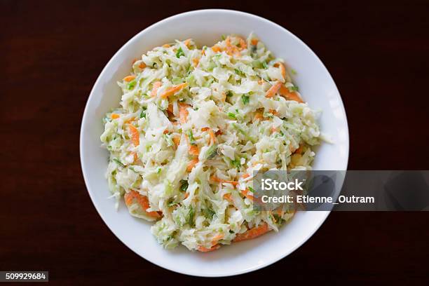 Coleslaw In Bowl Stock Photo - Download Image Now - Coleslaw, Bowl, Carrot