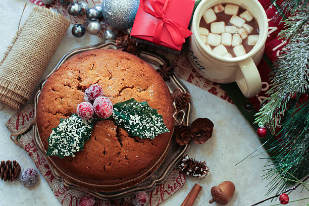 navidad pastel de kerala ciruelo pastel de frutas - tarta de navidad fotografías e imágenes de stock