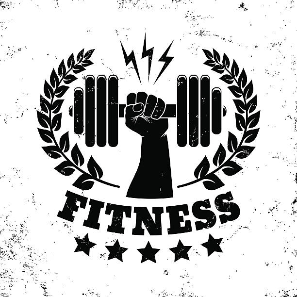 ilustrações de stock, clip art, desenhos animados e ícones de logotipo para o clube de aptidão - human muscle muscular build men body building