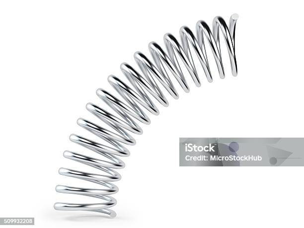 Spring Metal Bouncing Bending Metal Spring Isolated On White Background Stock Photo ...