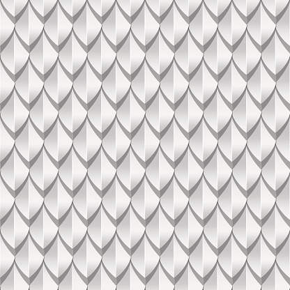 White dragon scales seamless background texture. Vector illustration