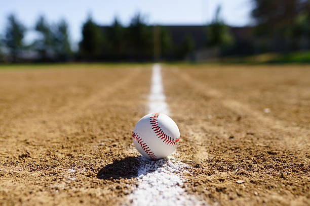 istock Baseball in a baseball field in California mountains 509936152