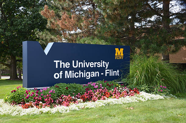 University of Michigan Flint sign stock photo