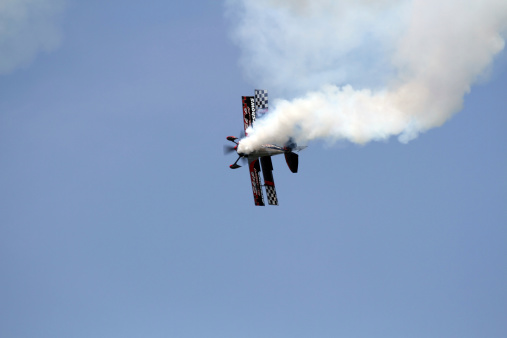 Cleveland, Ohio, United States - August, 30: Skip Stewert's Aerobatic Bi-Plane, on August, 30 2014 in Cleveland, Ohio at The Cleveland National Airshow