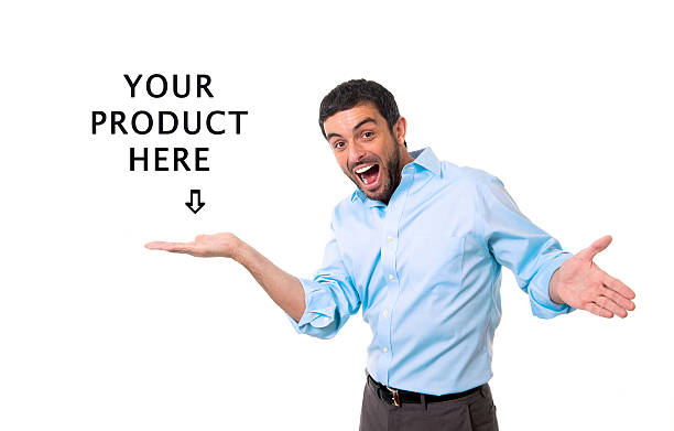 istock happy business man showing blank copy space above palm hand 509958679