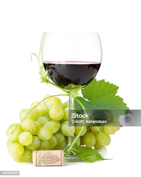Red Wine Glass And Grapes Stock Photo - Download Image Now - Alcohol - Drink, Berry Fruit, Branch - Plant Part