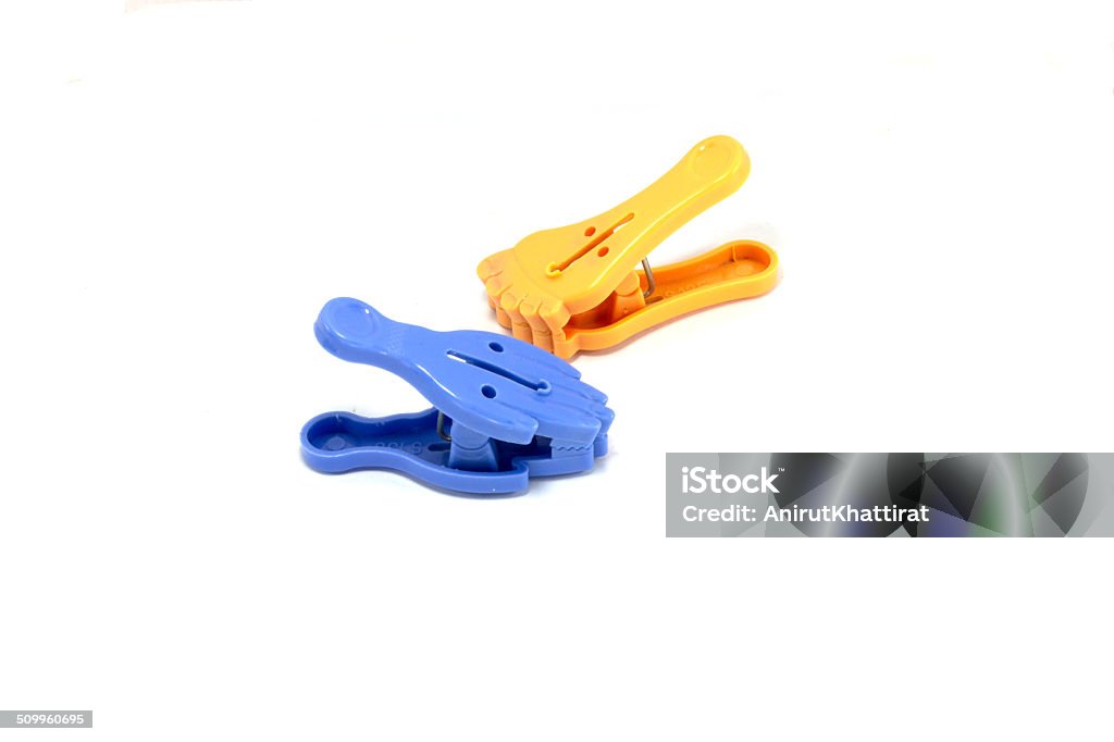 Clothespin Clothespin on a white background.  Adhesive Note Stock Photo