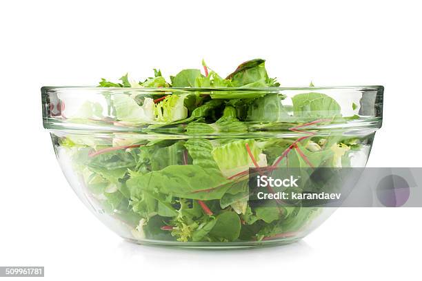 Healthy Green Salad Stock Photo - Download Image Now - Glass - Material, Bowl, Salad