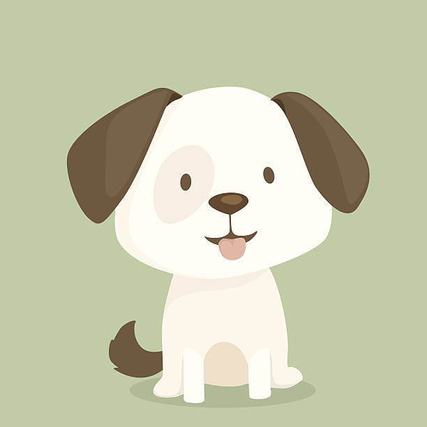 Cute puppy sits Cute puppy sits, vector illustration puppy stock illustrations