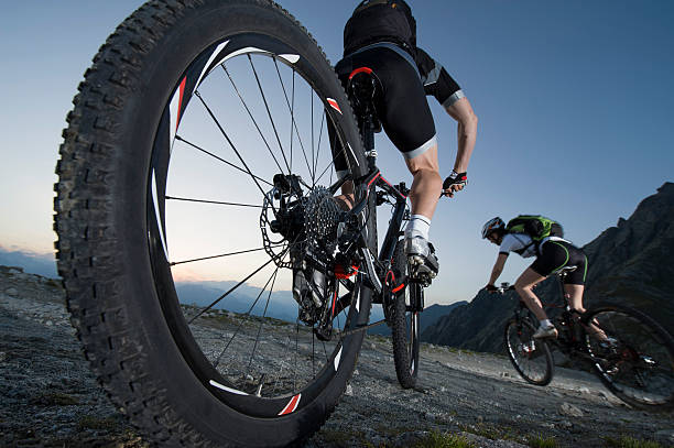 Two bikers by mountainbike race