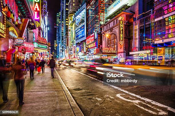 42nd Street At Night New York City Usa Stock Photo - Download Image Now - New York City, New York State, Night