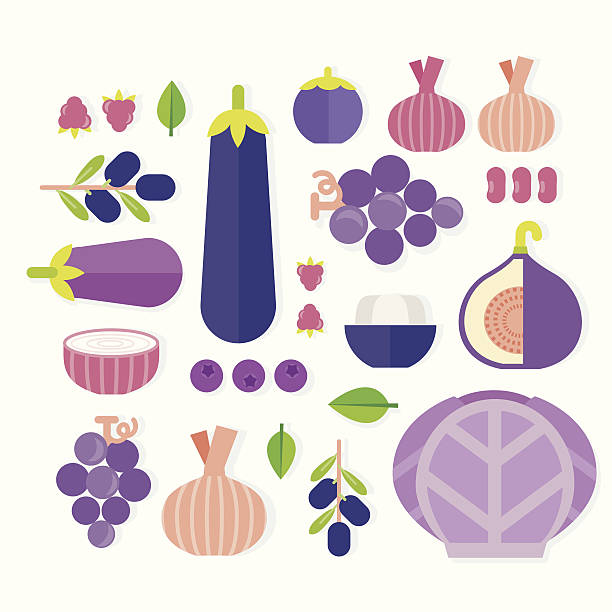 vector of fruits and vegetables vector art illustration
