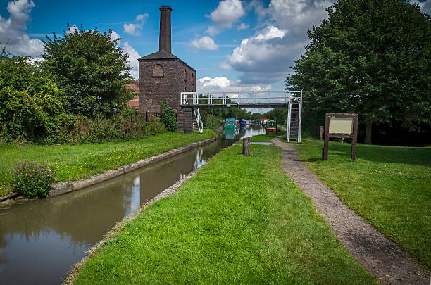istock canal running through the English countryside, colour image 509980957