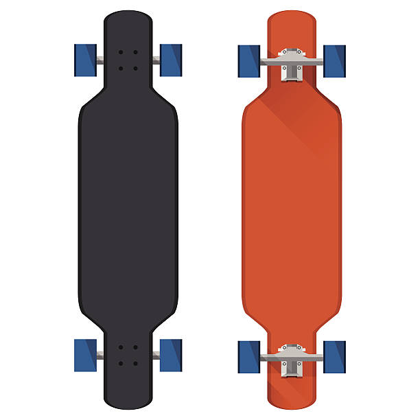 ilustraç�ões, clipart, desenhos animados e ícones de tv ilustração em vetor de cores longboards - snowboarding snowboard teenager red