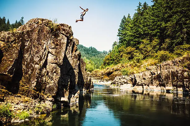 Photo of Cliff Jumping Man