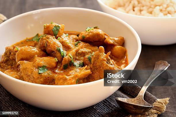 Chicken Curry In A White Bowl Stock Photo - Download Image Now - Bowl, Chicken Meat, Curry - Meal