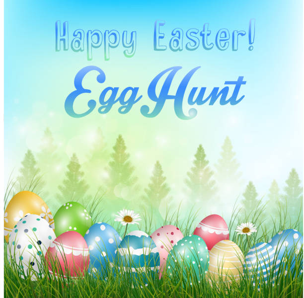 tło wielkanoc jaja - feast day spring light animal egg stock illustrations