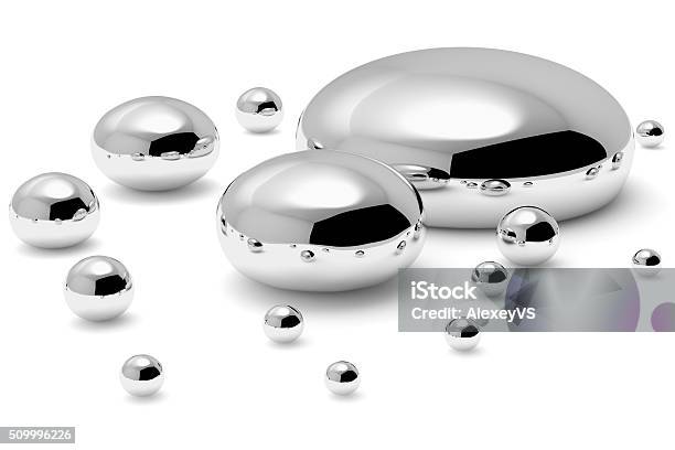 Hg Mercury Metal Drops Stock Photo - Download Image Now - Mercury - Metal, Metal, Liquid