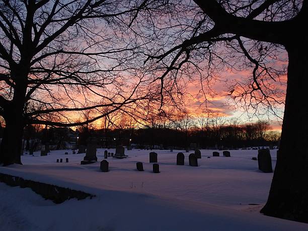 istock Winter Sunset over a Cemetary 509996906
