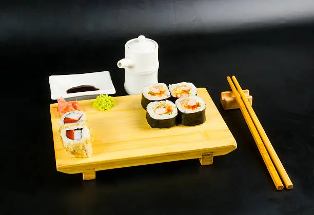 Photo of Sushi roll set the board