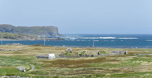 Newfoundland Replica Viking Settlement stock photo