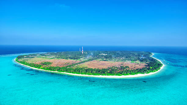 Beautiful tropical island from above. Maldives