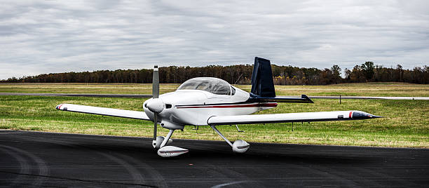istock Panorama of white plane at small airport 510000298