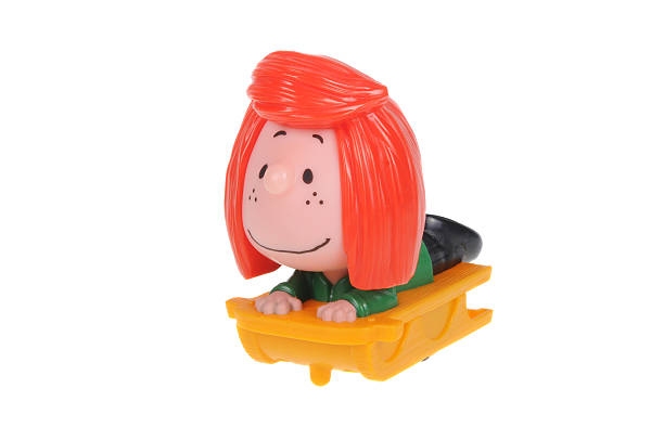 Adelaide, Australia - February 04, 2016:A studio shot of a Peppermint Patty 2015 Happy Meal Toy from the animated The Peanuts Movie. Distributed with Mcdonalds Happy Meals in 2015 to promote the animated movie.
