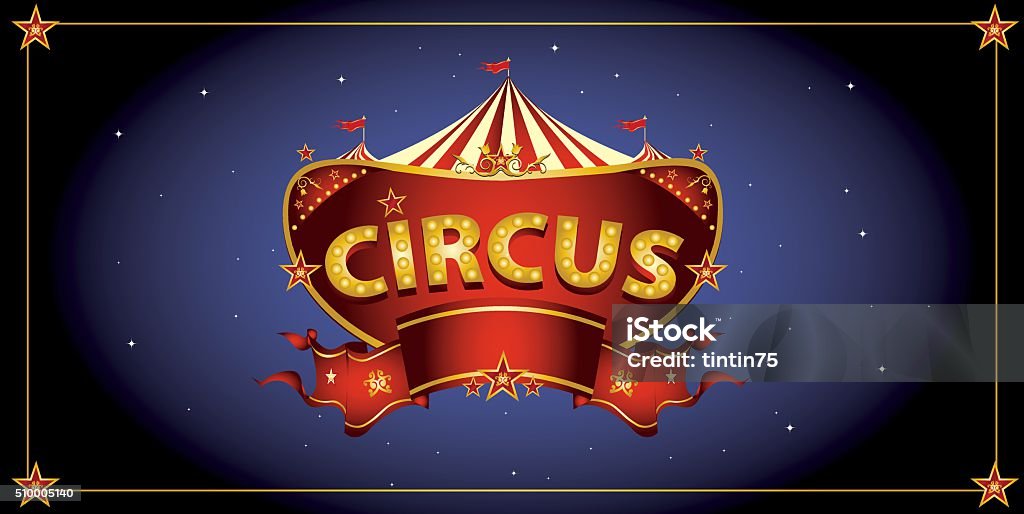 Night circus sign A circus sign in the night for your entertainment Circus stock vector