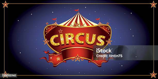 Night Circus Sign Stock Illustration - Download Image Now - Circus, Flyer - Leaflet, Entertainment Tent