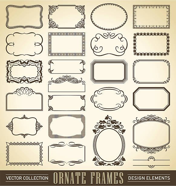 ilustrações, clipart, desenhos animados e ícones de vintage conjunto de quadros ornamentado (vector) - art nouveau classic backgrounds frame