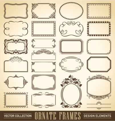 set of 24 vintage frames and panels in various antique styles, vector (eps8)