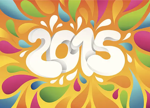 Vector illustration of New Year's Eve 2015. Abstract colored background.
