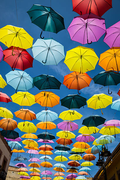 istock Street decorated with colored umbrellas,Madrid 510008165