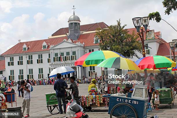 Bustling Fatahilah Square Stock Photo - Download Image Now - Architecture, Capital Cities, Dutch Culture