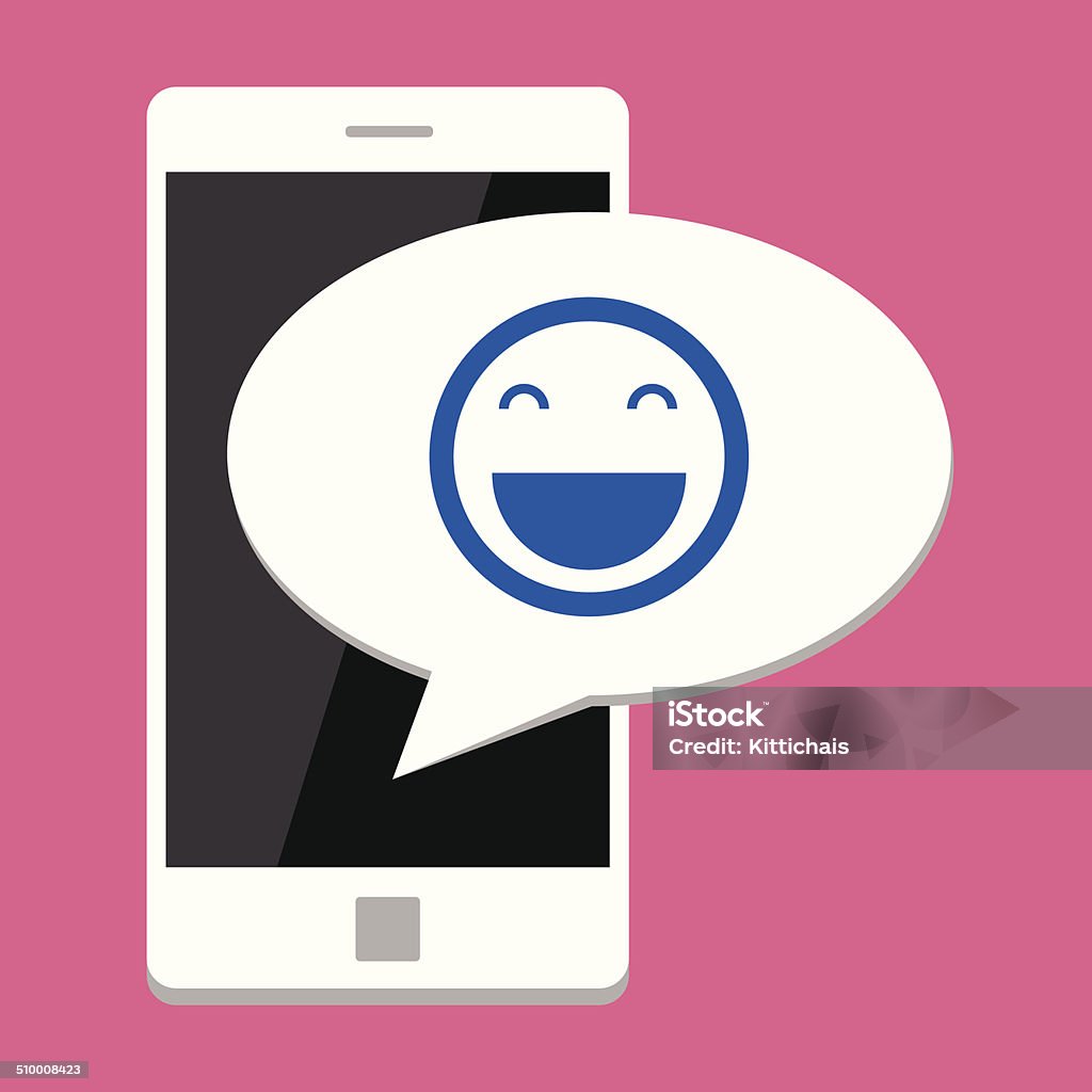 Smiley Phone Mobile Phone With Smile Stock Illustration - Download Image Now - Adult ...