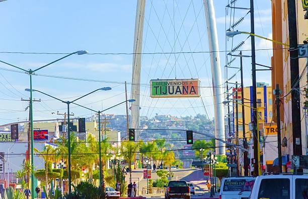 Monumental arch, Tijuana, Mexico stock photo