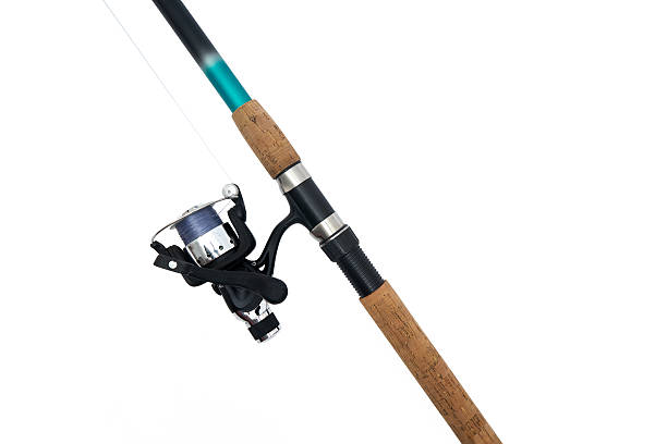 istock Fishing rod with reel, isolated on white 510010388