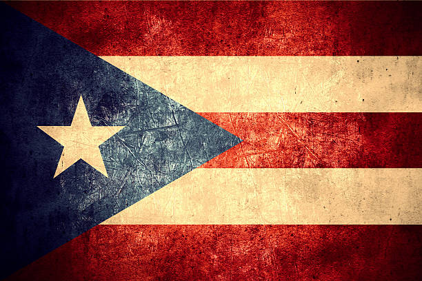 flag of Puerto Rico stock photo