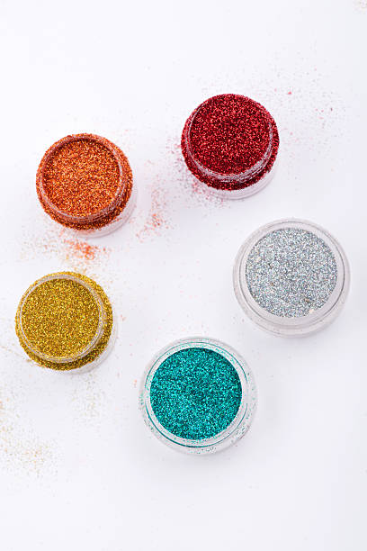 istock Close-up view of  powder eyeshadows  in different colours isolat 510011559