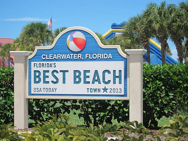 Clearwater, FL Best Beach Sign Clearwater Florida was voted the best beach town in 2013 clearwater florida photos stock pictures, royalty-free photos & images