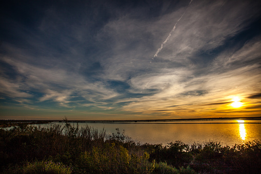 Sunset in the marshes of Odiel, Huelva