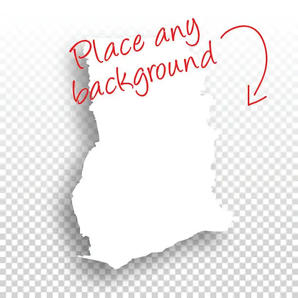 Vector illustration of Ghana Map for design - Blank Background