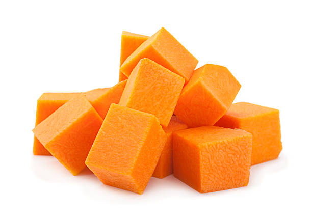 Pumpkin vegetable cube slice stock photo