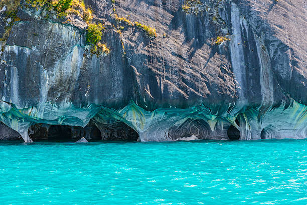 Marble Caves of lake General Carrera (Chile) stock photo